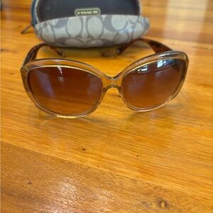 Coach Tortoise Shell Frame with Brown Gradient Lenses Women's Sunglasses